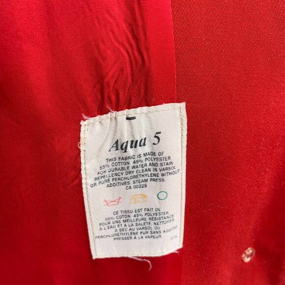 Vintage 90s Aquascutum London Aqua 5 Red Long Belted Trench Coat Overcoat - Picture 7 of 16